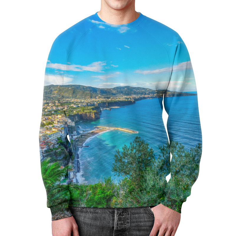Printio Свитшот мужской с полной запечаткой Город на берегу printio футболка с полной запечаткой мужская город на берегу