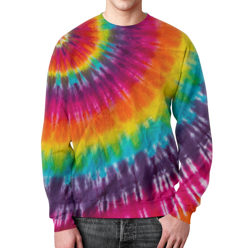 Printio Свитшот мужской с полной запечаткой Tie-dye кислотные лучи лонгслив мужской синий тай дай xl