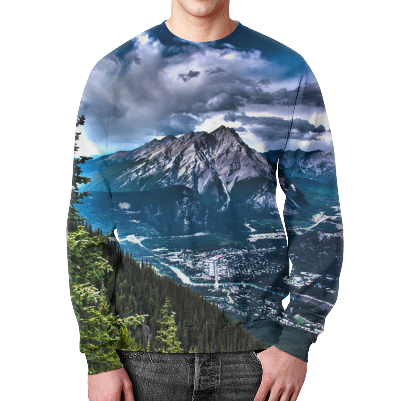 Printio Свитшот мужской с полной запечаткой Тучи над горами printio футболка с полной запечаткой мужская тучи над горами