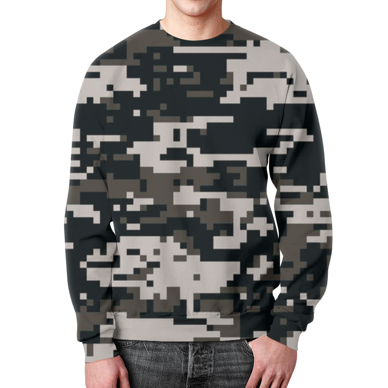 Printio Свитшот мужской с полной запечаткой Черно-белый камуфляж