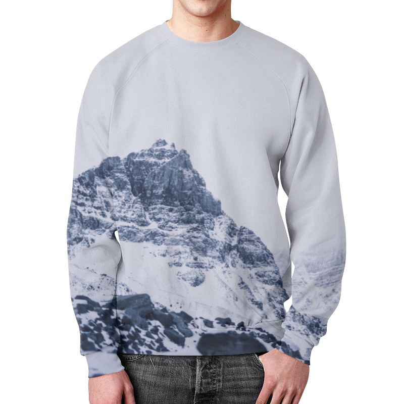 Printio Свитшот мужской с полной запечаткой Снежные скалы printio футболка с полной запечаткой женская снежные скалы