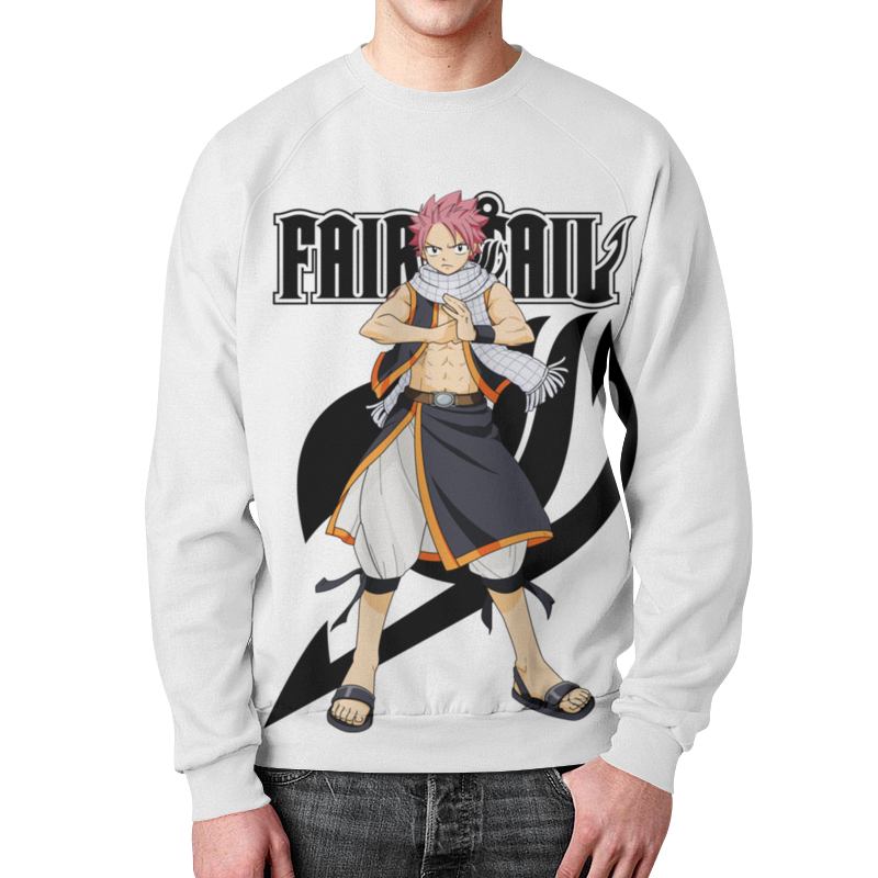 Printio Свитшот мужской с полной запечаткой Fairy tail. нацу 4pcs anime fairy tail cos etherious natsu dragneel erza scarlet wendy marvell feioulei demon cat cosplay temporary tatto sticker