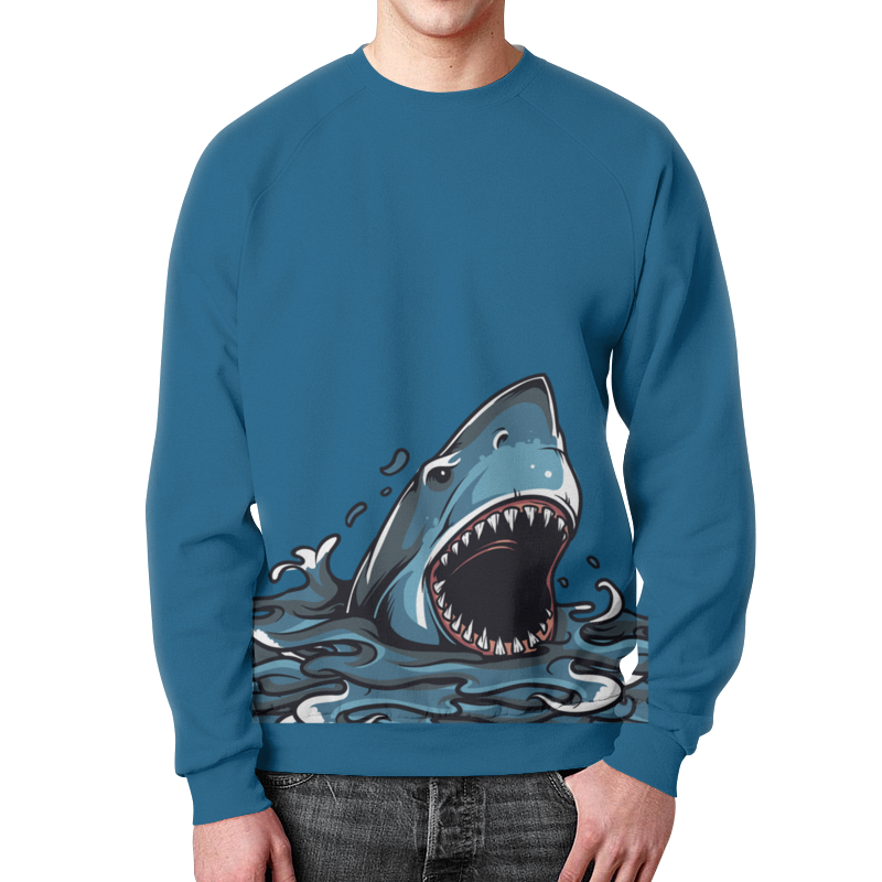 Printio Свитшот мужской с полной запечаткой Акула printio футболка с полной запечаткой мужская атака хищной акулы
