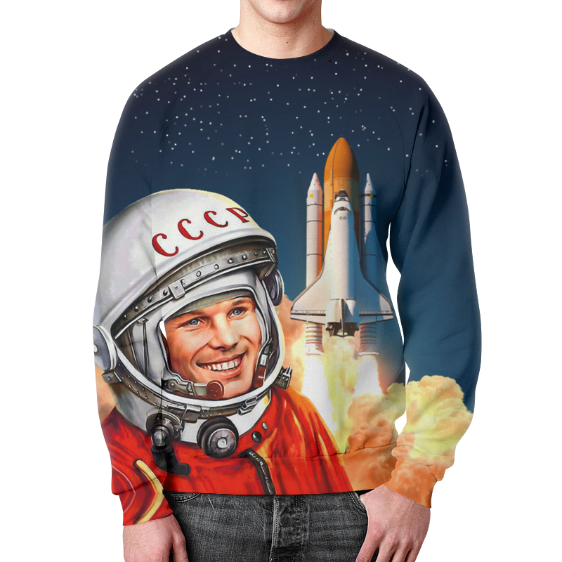 Printio Свитшот мужской с полной запечаткой Gagarin printio футболка с полной запечаткой мужская gagarin