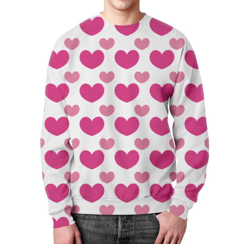 Printio Свитшот мужской с полной запечаткой Розовые сердечки printio свитшот мужской с полной запечаткой розовые хризантемы