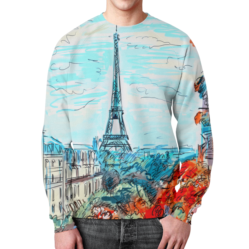 Printio Свитшот мужской с полной запечаткой Париж