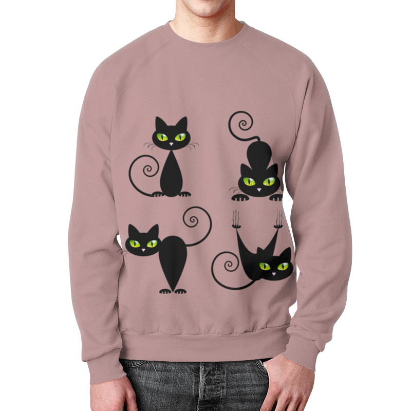 printio свитшот мужской с полной запечаткой чёрные кошки Printio Свитшот мужской с полной запечаткой Кошки 7