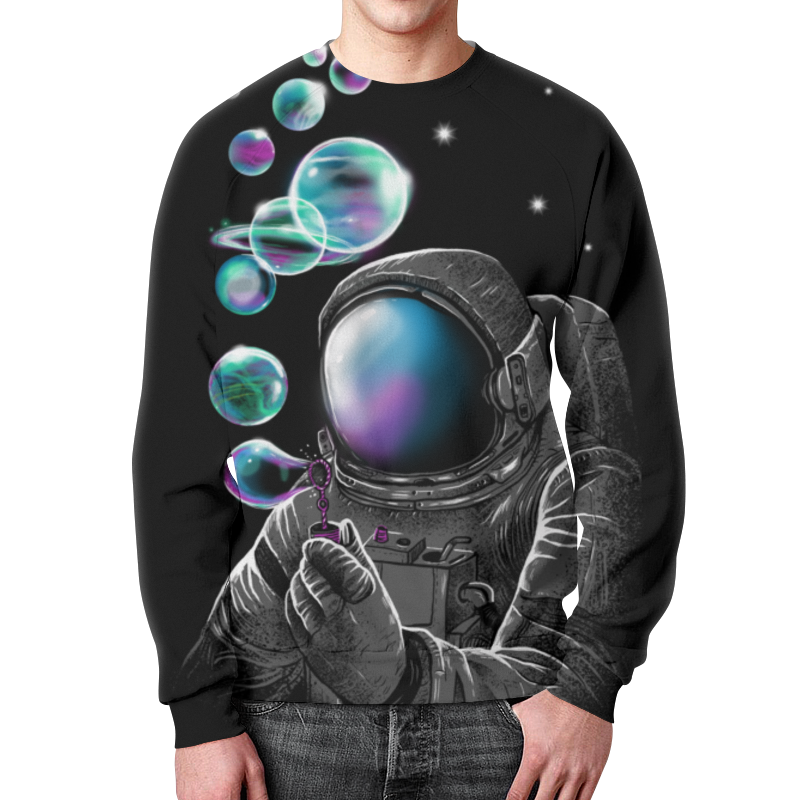 Printio Свитшот мужской с полной запечаткой Космические пузыри printio футболка с полной запечаткой для мальчиков космические пузыри