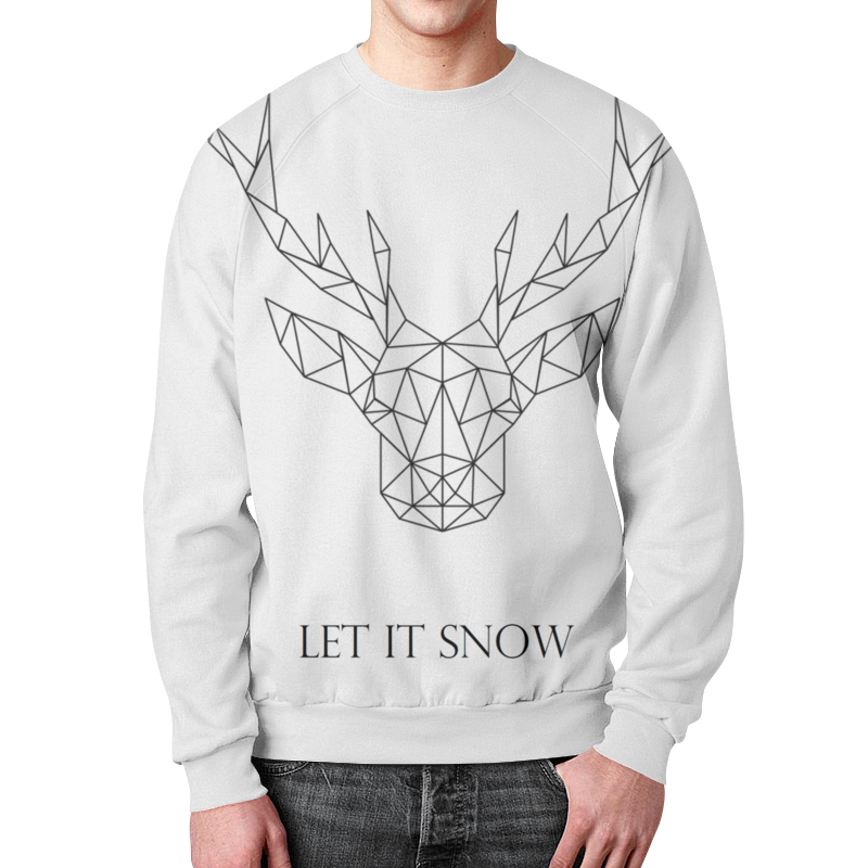 printio свитшот унисекс хлопковый let it snow Printio Свитшот мужской с полной запечаткой Dear deer