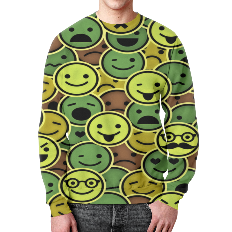 Printio Свитшот мужской с полной запечаткой Смайлы