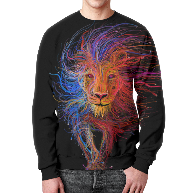 Printio Свитшот мужской с полной запечаткой Космический лев printio свитшот мужской с полной запечаткой лев lion