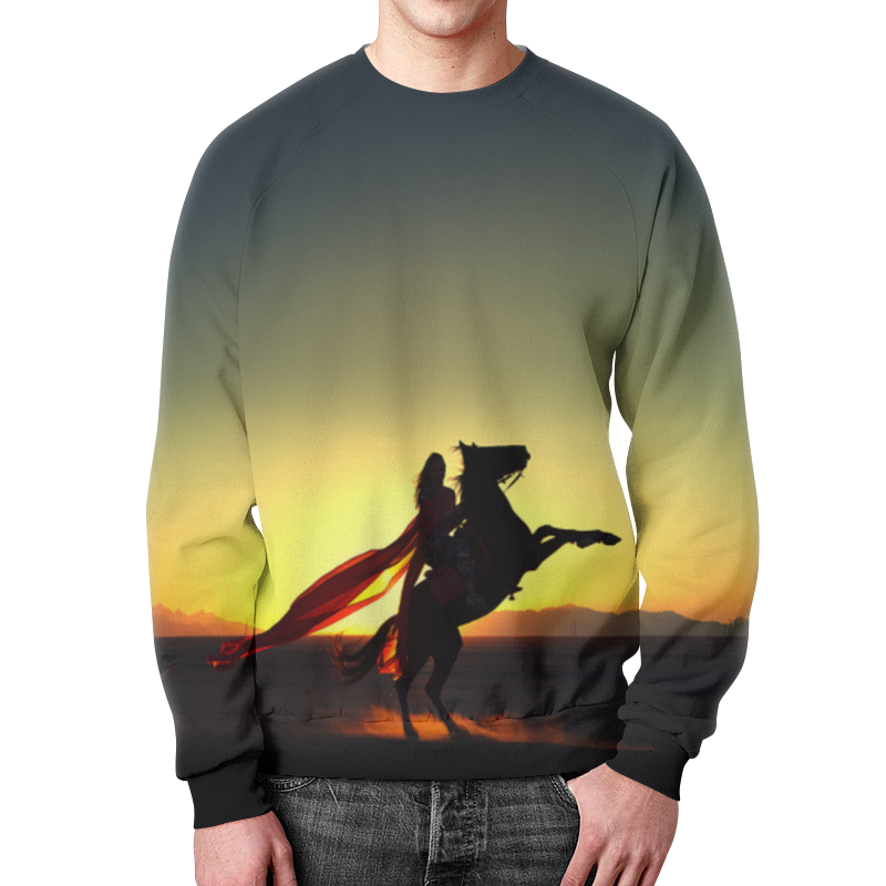 Printio Свитшот мужской с полной запечаткой На коне