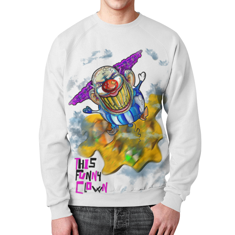 Printio Свитшот мужской с полной запечаткой Смешной клоун printio футболка с полной запечаткой для девочек смешной клоун