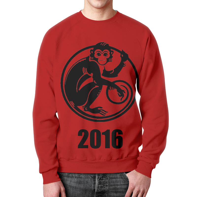 Printio Свитшот мужской с полной запечаткой 2016 год - год красной обезьяны printio футболка с полной запечаткой для девочек 2016 год обезьяны