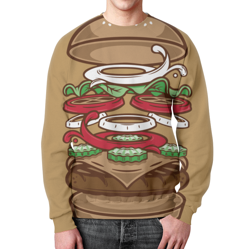 Printio Свитшот мужской с полной запечаткой Burger/бургер printio футболка с полной запечаткой для девочек burger бургер