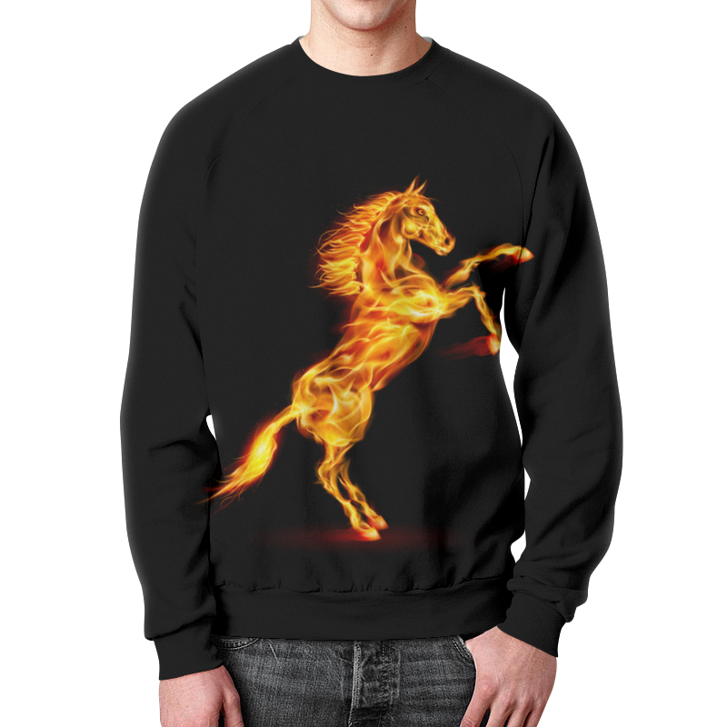 Printio Свитшот мужской с полной запечаткой Огненная лошадь printio футболка с полной запечаткой мужская огненная лошадь
