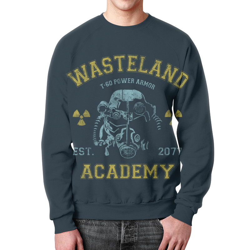 Printio Свитшот мужской с полной запечаткой Fallout. wasteland academy printio блокнот fallout wasteland academy