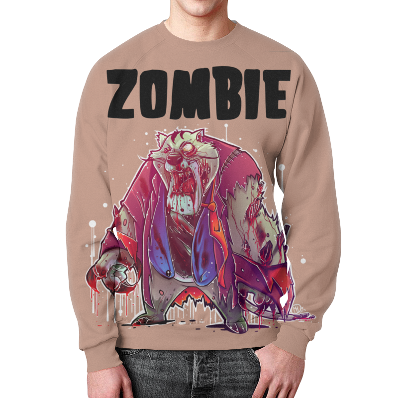 Printio Свитшот мужской с полной запечаткой Zombie cat printio свитшот женский с полной запечаткой zombie zone