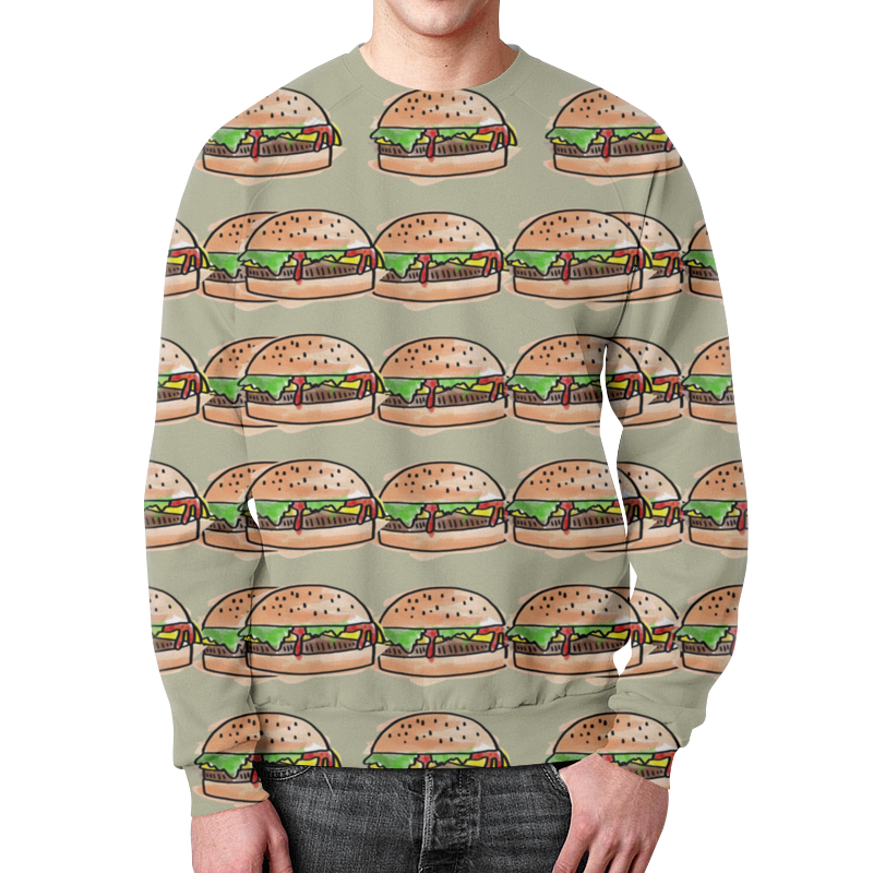 Printio Свитшот мужской с полной запечаткой I love burgers! printio футболка с полной запечаткой для мальчиков i love burgers