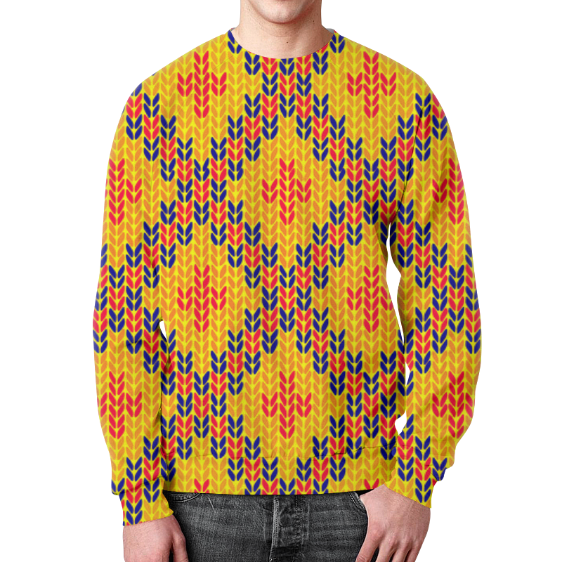 Printio Свитшот мужской с полной запечаткой Узор вязаный