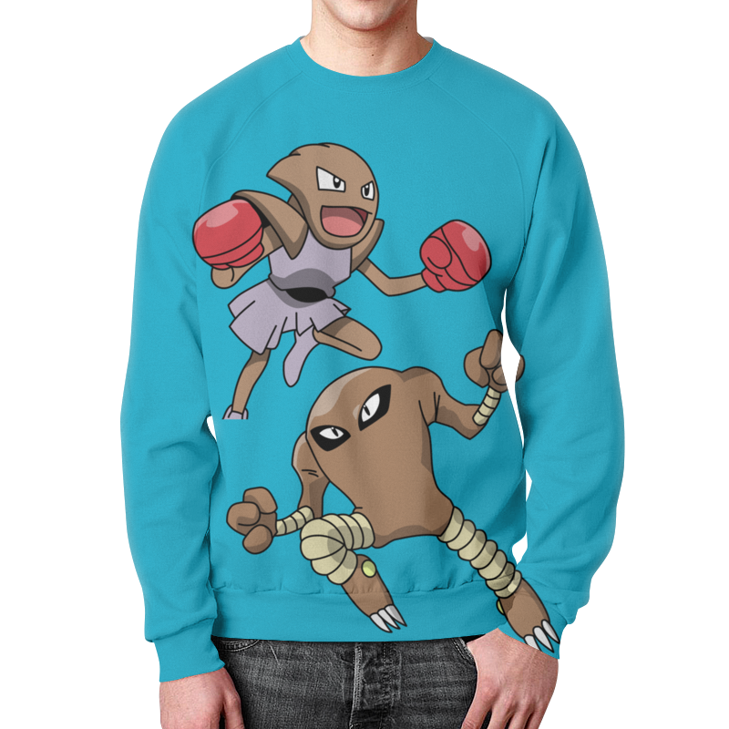 Printio Свитшот мужской с полной запечаткой Fight type pokemons