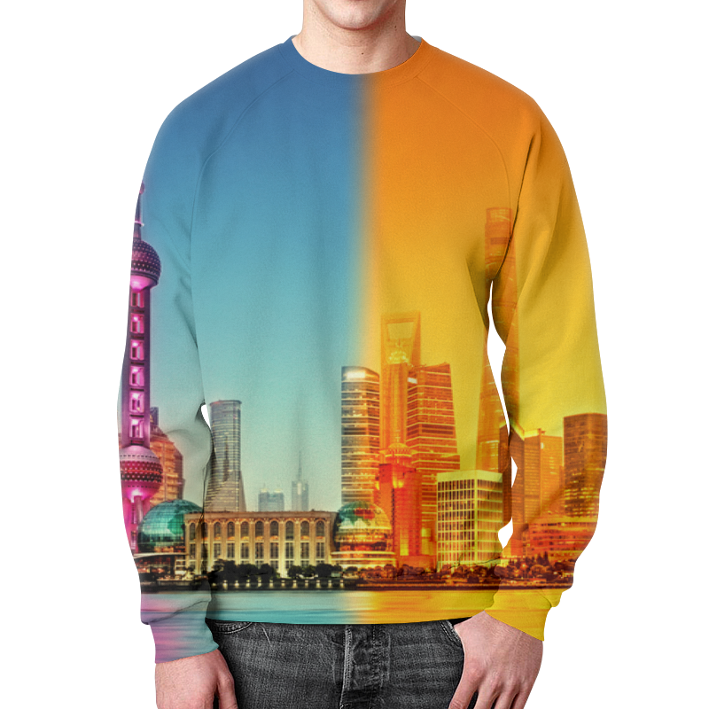 Printio Свитшот мужской с полной запечаткой Город в красках printio футболка с полной запечаткой для мальчиков город в красках