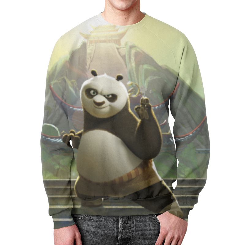 printio футболка с полной запечаткой для девочек кунг фу панда Printio Свитшот мужской с полной запечаткой Кунг-фу панда