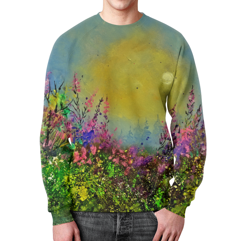 Printio Свитшот мужской с полной запечаткой Весенний пейзаж printio футболка с полной запечаткой мужская весенний пейзаж