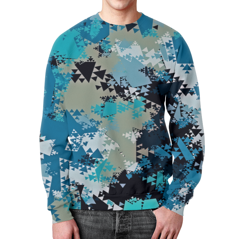 Printio Свитшот мужской с полной запечаткой Треугольники