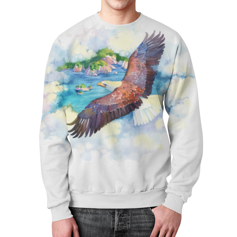 Printio Свитшот мужской с полной запечаткой Парящий орёл printio футболка с полной запечаткой мужская орёл белоголовый