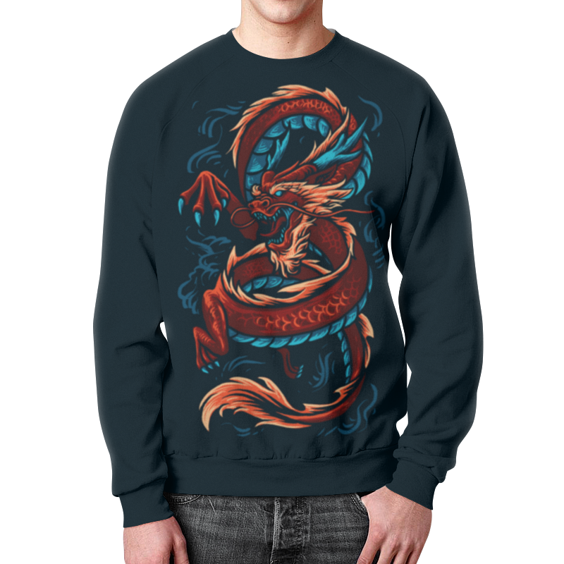 Printio Свитшот мужской с полной запечаткой История дракона printio футболка с полной запечаткой мужская китайский дракон