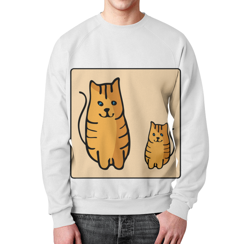 Printio Свитшот мужской с полной запечаткой Два котика, смотрящие друг на друга printio футболка с полной запечаткой женская два котика смотрящие друг на друга