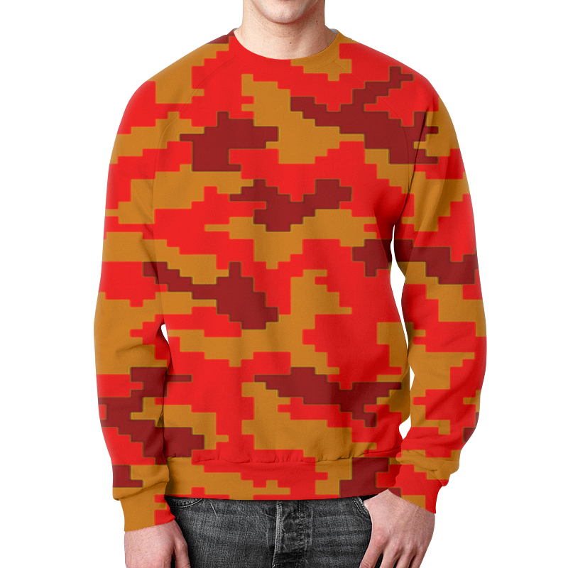 Printio Свитшот мужской с полной запечаткой Red camouflage