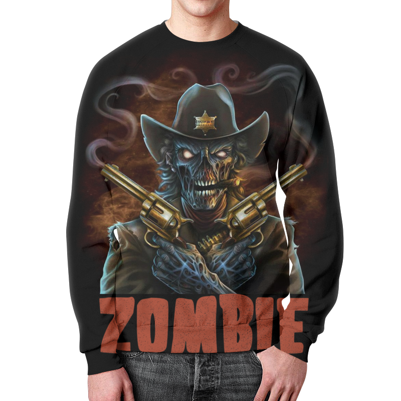 Printio Свитшот мужской с полной запечаткой Zombie sheriff printio футболка с полной запечаткой для девочек zombie sheriff