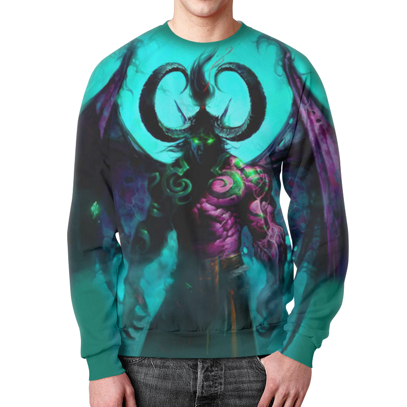 Printio Свитшот мужской с полной запечаткой Warcraft collection: illidan printio футболка с полной запечаткой мужская warcraft illidan