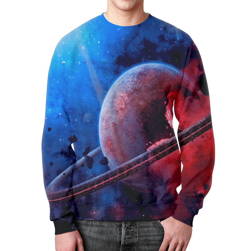 Printio Свитшот мужской с полной запечаткой Планета