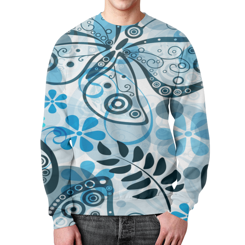 Printio Свитшот мужской с полной запечаткой Бабочки