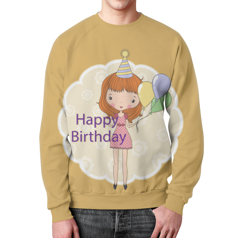 printio футболка с полной запечаткой женская с вашим поздравлением Printio Свитшот мужской с полной запечаткой День рождения