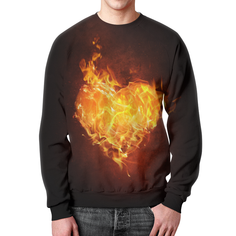 Printio Свитшот мужской с полной запечаткой Огненное сердце printio футболка с полной запечаткой мужская огненное сердце