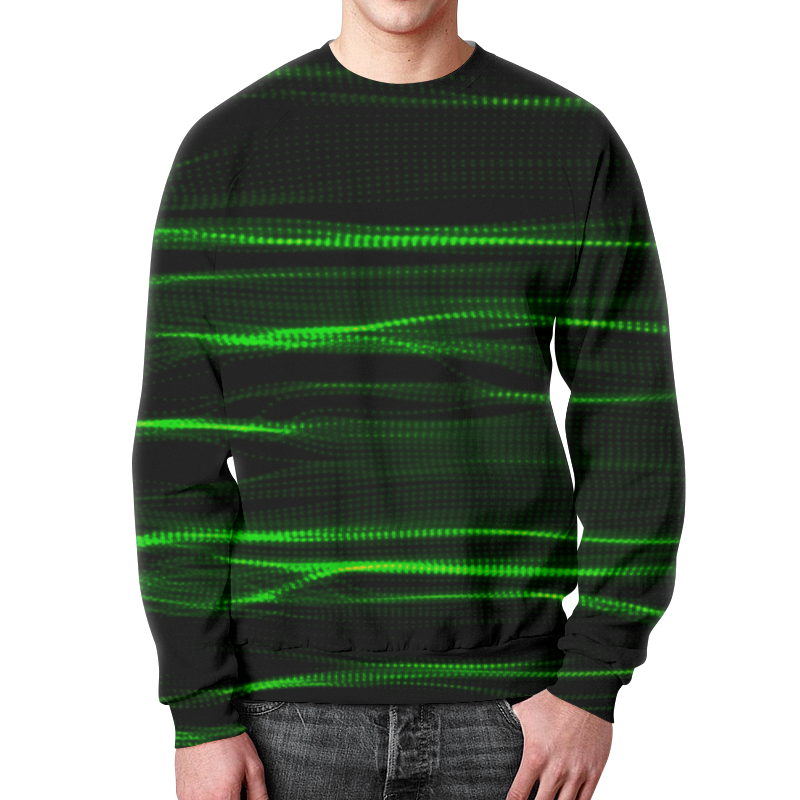 Printio Свитшот мужской с полной запечаткой Зеленые линии printio футболка с полной запечаткой мужская зеленые линии