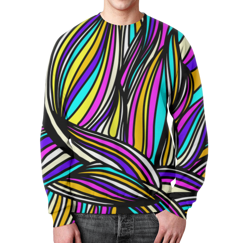 Printio Свитшот мужской с полной запечаткой Яркие полосы