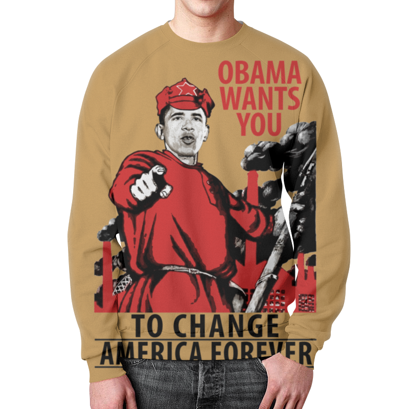 Printio Свитшот мужской с полной запечаткой Obama red army