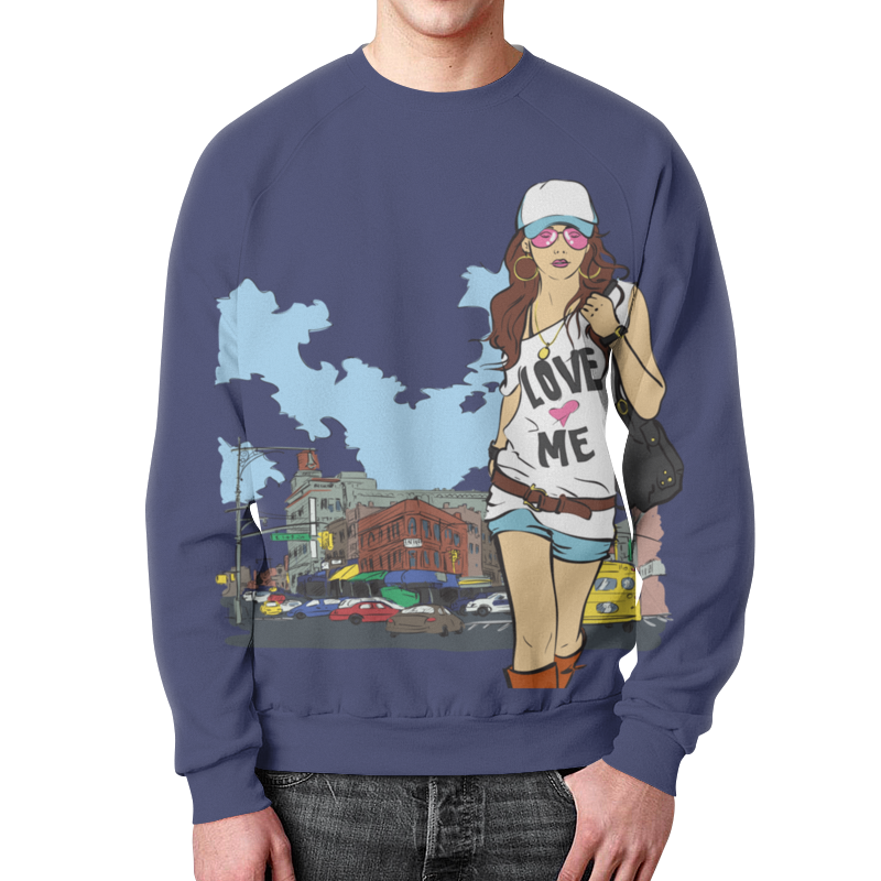 Printio Свитшот мужской с полной запечаткой Девушка