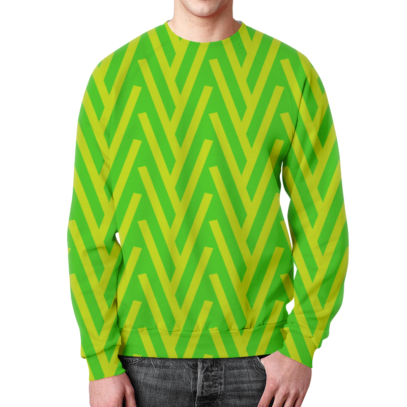 Printio Свитшот мужской с полной запечаткой Желто-зеленый узор printio футболка с полной запечаткой мужская желто зеленый узор