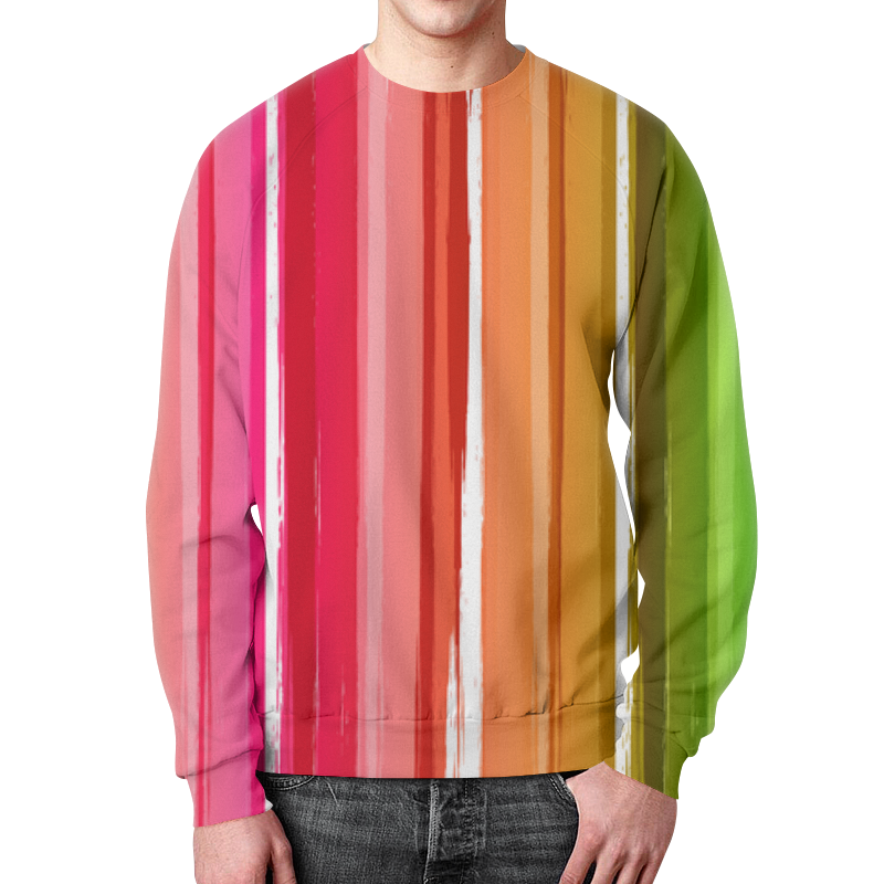 printio свитшот мужской с полной запечаткой цветные полосы Printio Свитшот мужской с полной запечаткой Цветная радуга