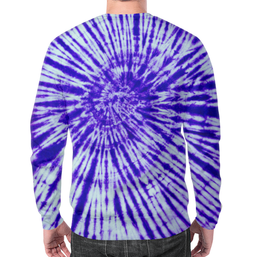 Заказать свитшот в Москве. Свитшот мужской с полной запечаткой Tie-dye синий белый от chebotaevbaks@gmail.com - готовые дизайны и нанесение принтов.