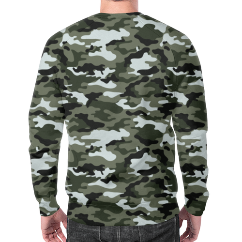 Заказать свитшот в Москве. Свитшот мужской с полной запечаткой Камуфляж "Warning" от Аня Лукьянова - готовые дизайны и нанесение принтов.