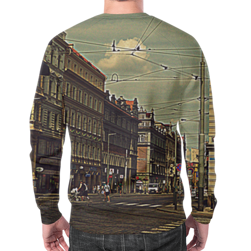 Заказать свитшот в Москве. Свитшот мужской с полной запечаткой Prague Street Sweatshot от pineapplejinn - готовые дизайны и нанесение принтов.