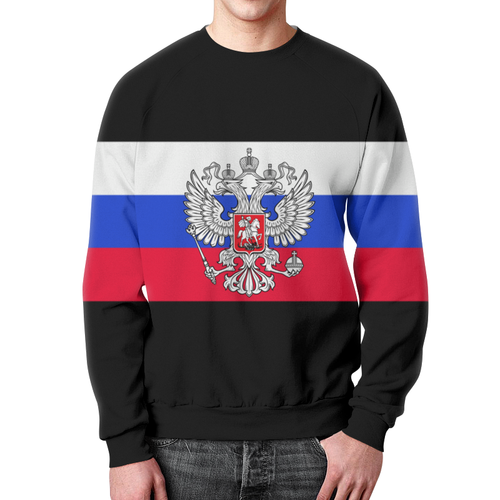 Заказать свитшот в Москве. Свитшот мужской с полной запечаткой Россия от THE_NISE  - готовые дизайны и нанесение принтов.