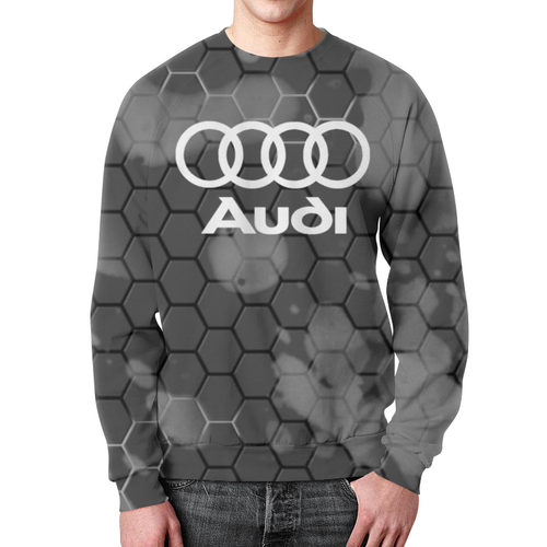 Заказать свитшот в Москве. Свитшот мужской с полной запечаткой  Авто Audi от THE_NISE  - готовые дизайны и нанесение принтов.